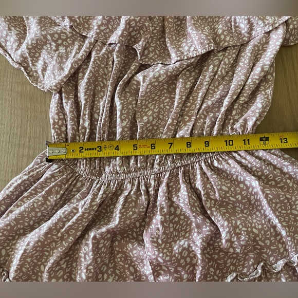 White Birch| Blush Pink Polka Dot Tiered Ruffle Mini Dress, Babydoll Style••• - Picture 11 of 12